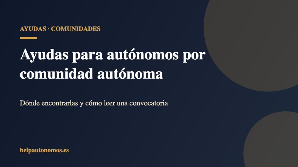 Ayudas para autónomos por comunidad autónoma